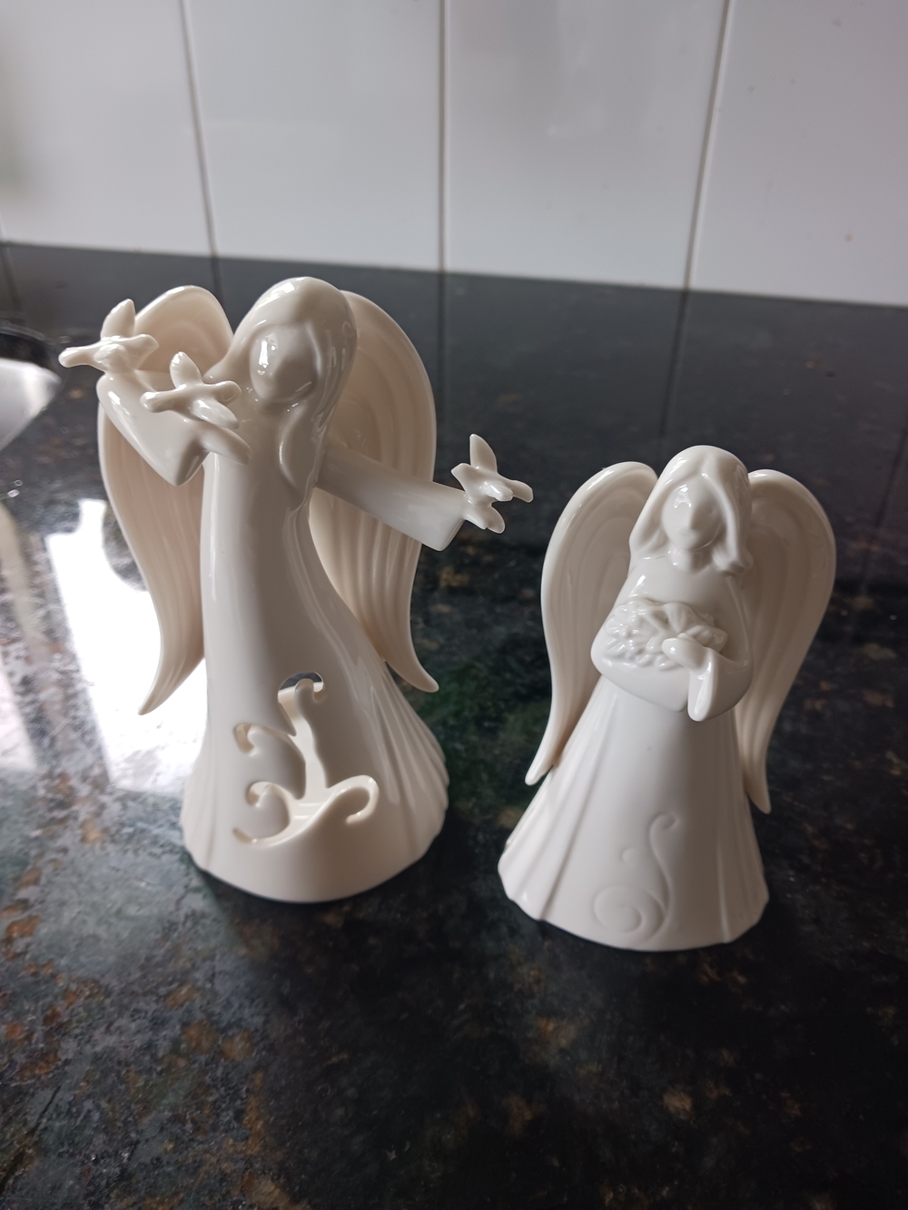 Gund White Ceramic Angel Figurine Set